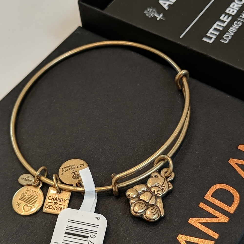 Alex and Ani Little Brown Bear charity bracelet